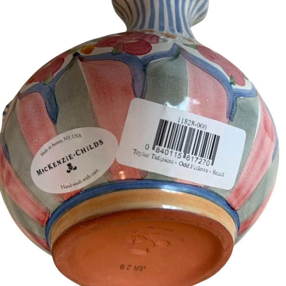 NEW MacKenzie Childs Taylor Tulipiere- Odd Fellows- Small Hand Painted RETIRED